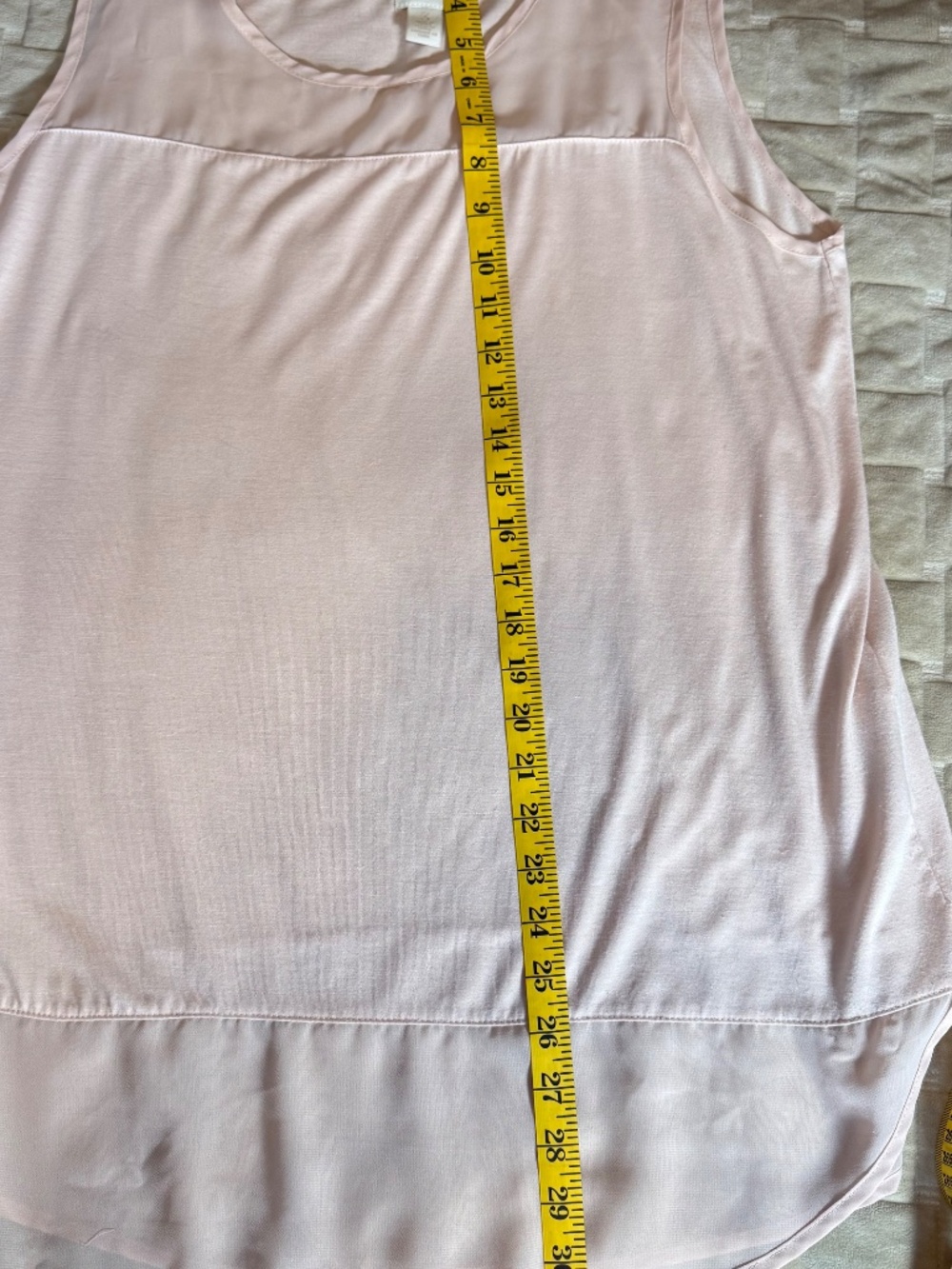 CHICO'S champaign pink sleeveless knit/sheer blouse, XL - Picture 4 of 7